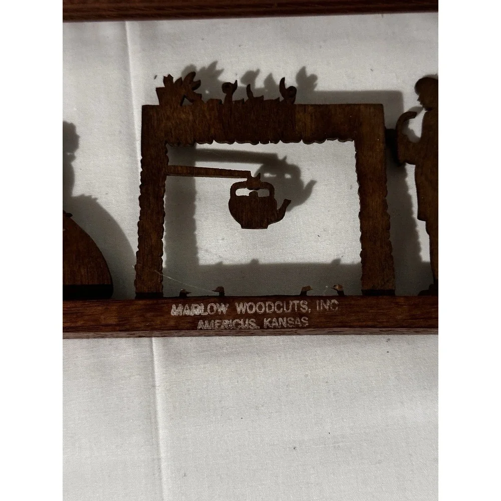 Wood  Wall Plaques Hand Made Vintage 1800's Farm Depiction's‎ 5x9